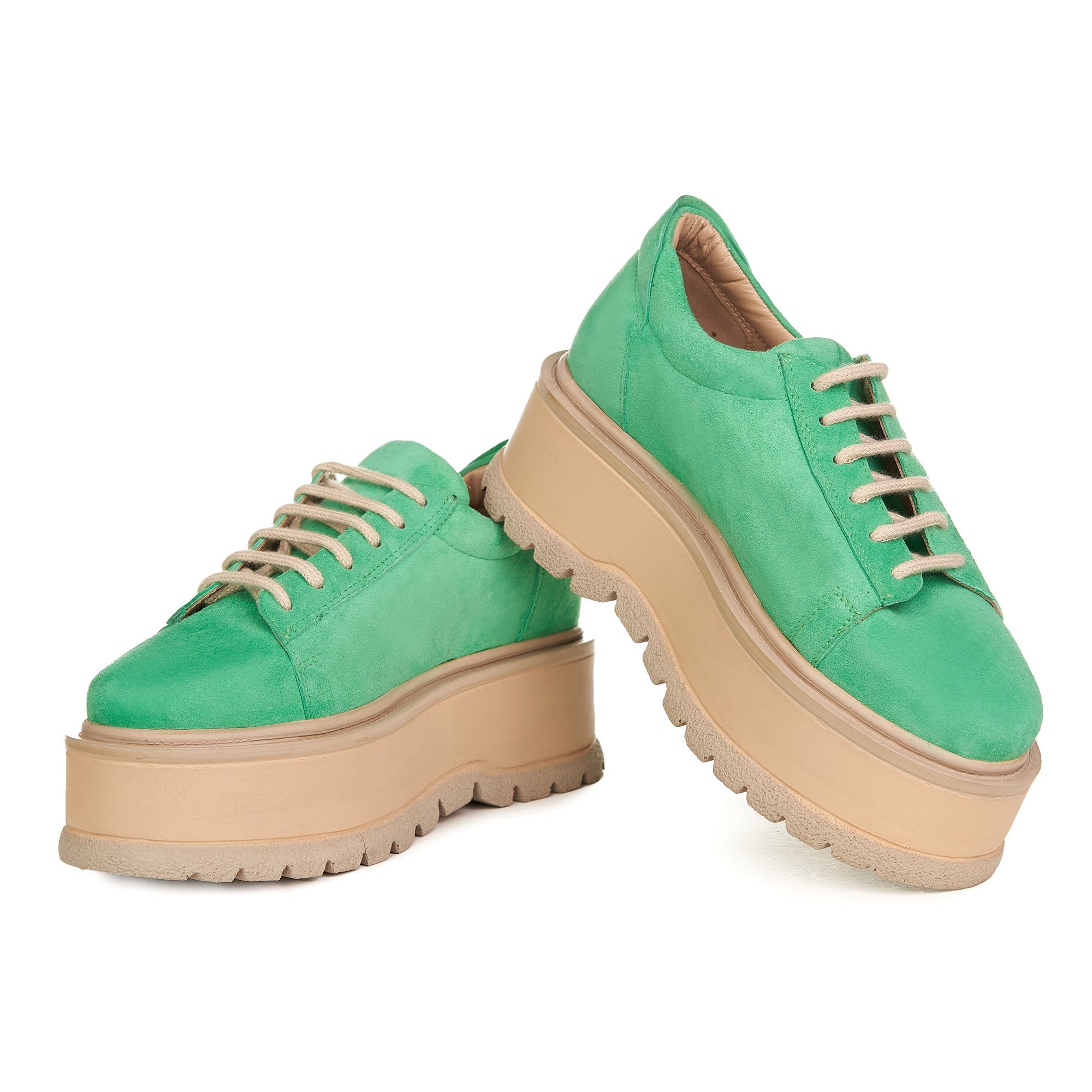 Pantofi Casual Din Piele Naturala Verde 3023 - VERSO.RO