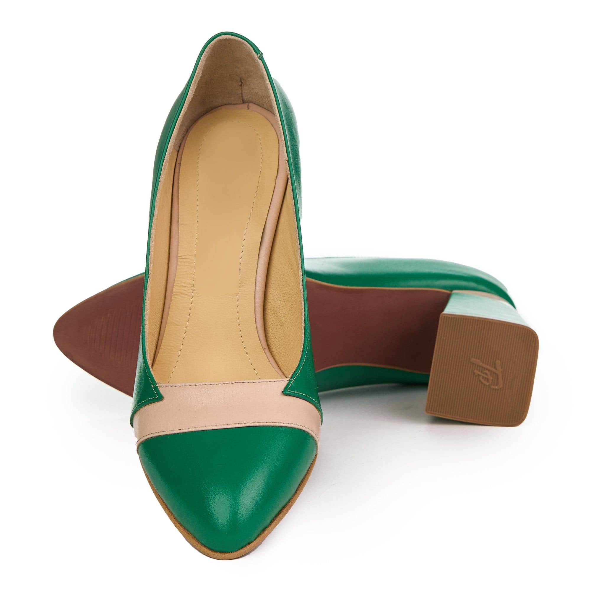 Pantofi Eleganti Dama Din Piele Naturala Verde Box 2054 - VERSO.RO